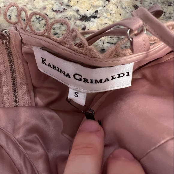 NWT Karina Grimaldi Mauve Lace Romper in Color Blush - Picture 4 of 4